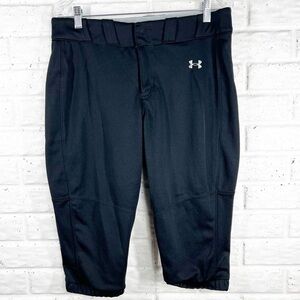 UNDER ARMOUR Women's Large Black Softball Belted Pants